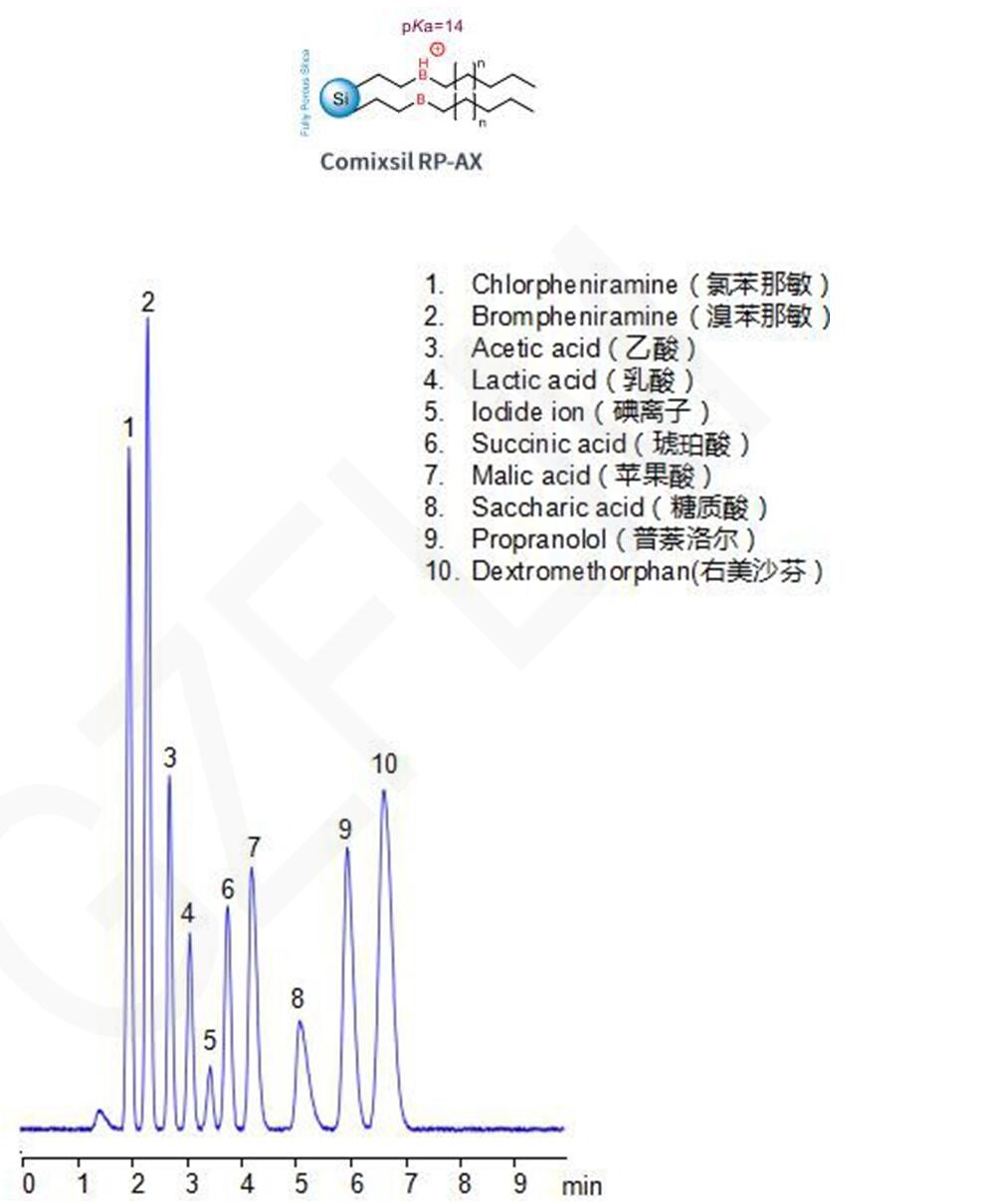 四种碱性药物和六种酸性抗衡离子的分析